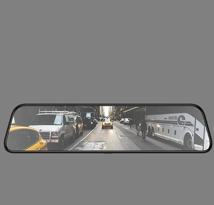Black 12-inch rearview mirror tachograph with touch screen and 170° recording angle