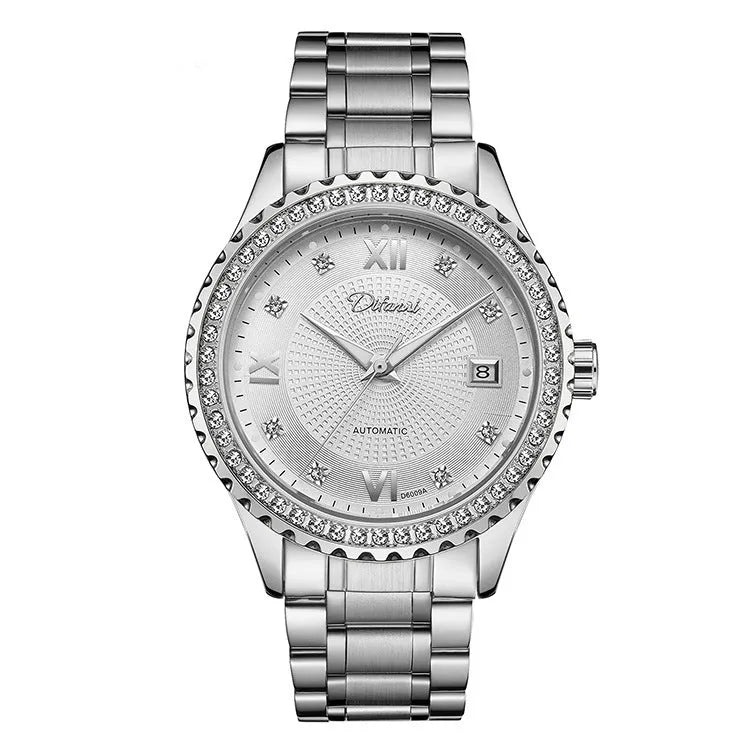Fashionmonger men's automatic mechanical watch with luminous hands and waterproof case in gold or silver finish.