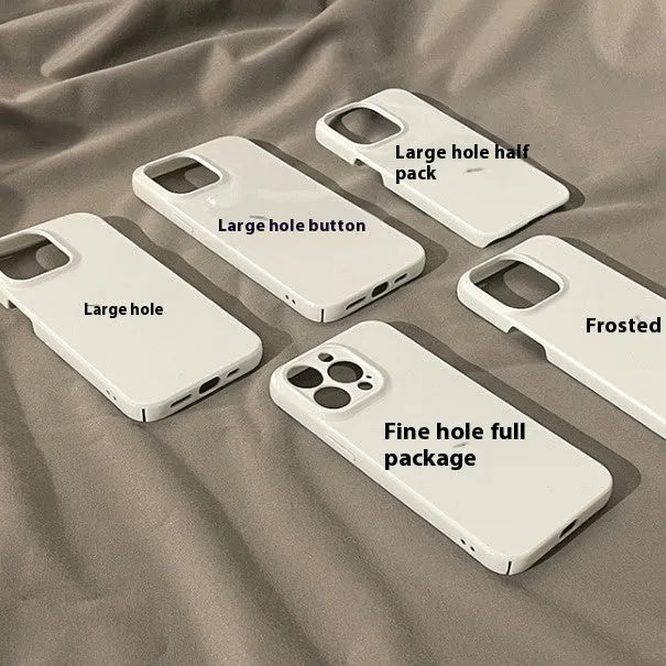 White double-layer glossy magnetic film protective phone case for Apple iPhone with all-inclusive design