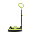 Green multifunctional fitness machine arm stretcher in colour box with dimensions 40.5x41x11.5cm