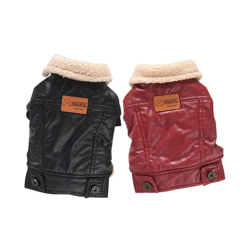 Two-legged fleece-lined pet coat for dogs and cats in black colour