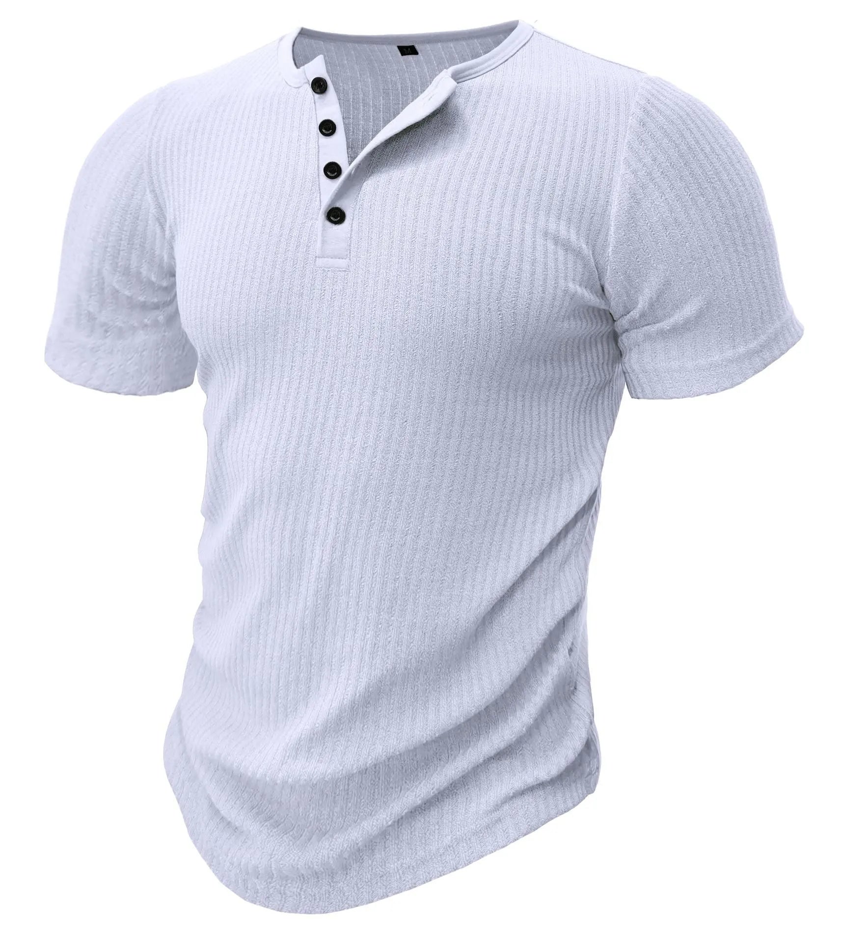 Men's slim-fit short-sleeved muscle t-shirt in polyester, shown in army green colour.