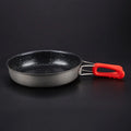 Alocs medical stone colour non-stick folding frying pan, 180mm diameter, aluminium alloy, compact for outdoor use
