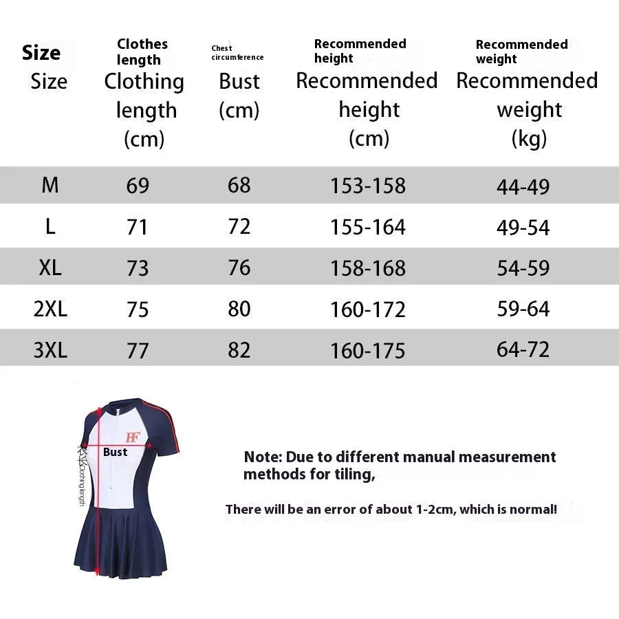 Conservative sports one-piece swimsuit in colour-blocked pattern for fitness and swimming activities
