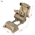 Metal alloy L4 G24 night vision helmet mount bracket with OPS breakaway base in dark earth colour.