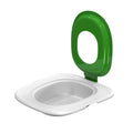 Fifth generation cat toilet trainer with anti-splash mat in blue, grey or green ABS plastic