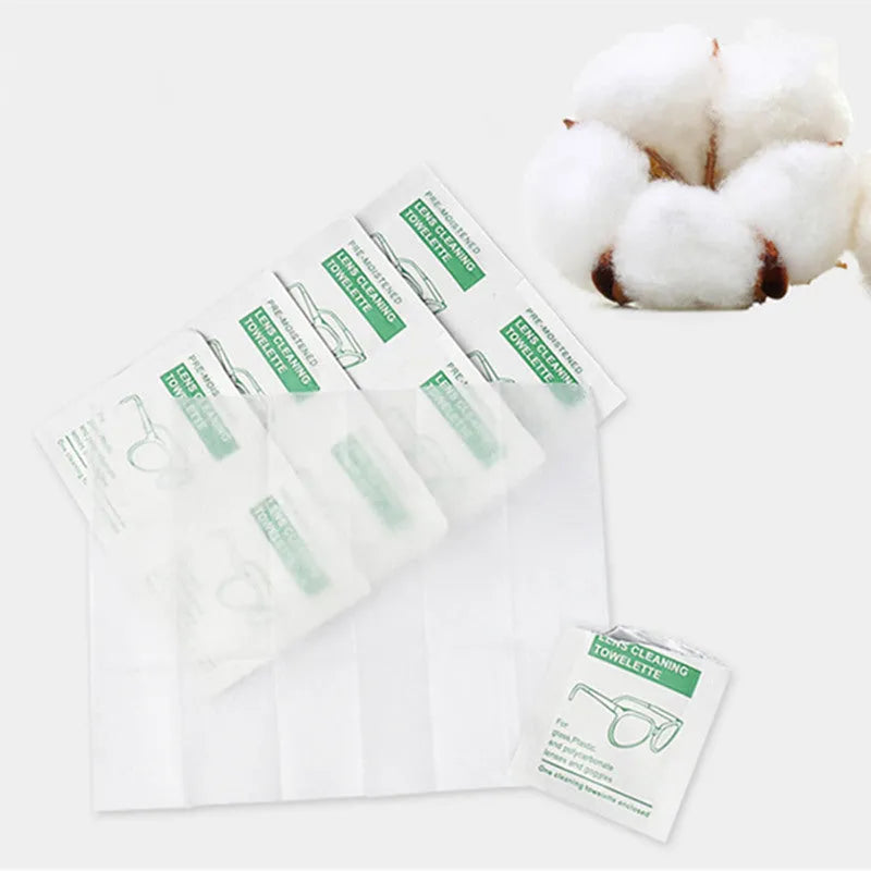 100 pack individually packaged white glasses cleaning wipes with anti-fog properties