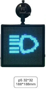 Car LED expression light square emoticon screen full colour 128x128mm black ABS shell