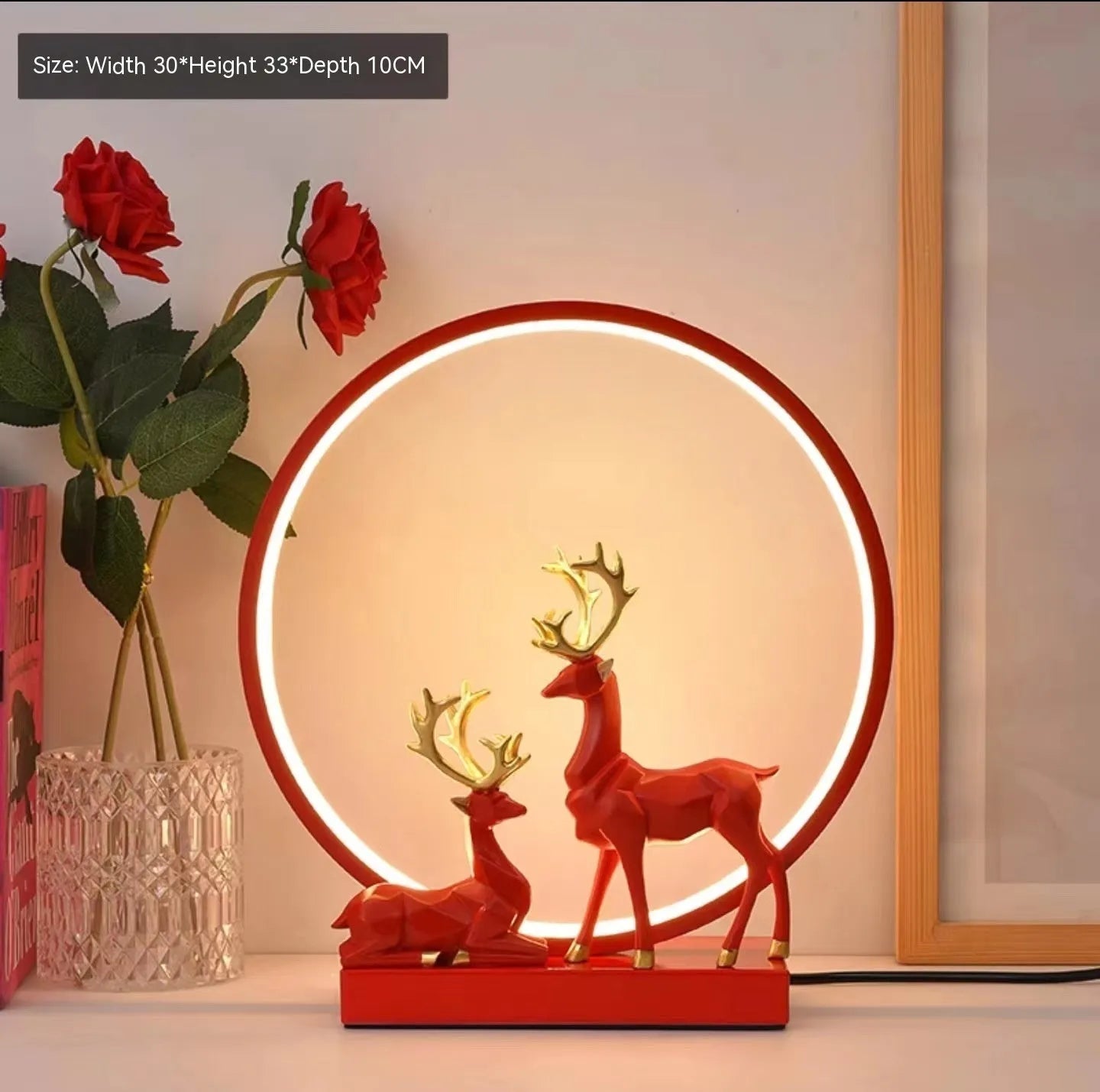 Modern bride dowry LED night light in noble gold or white colour with remote control