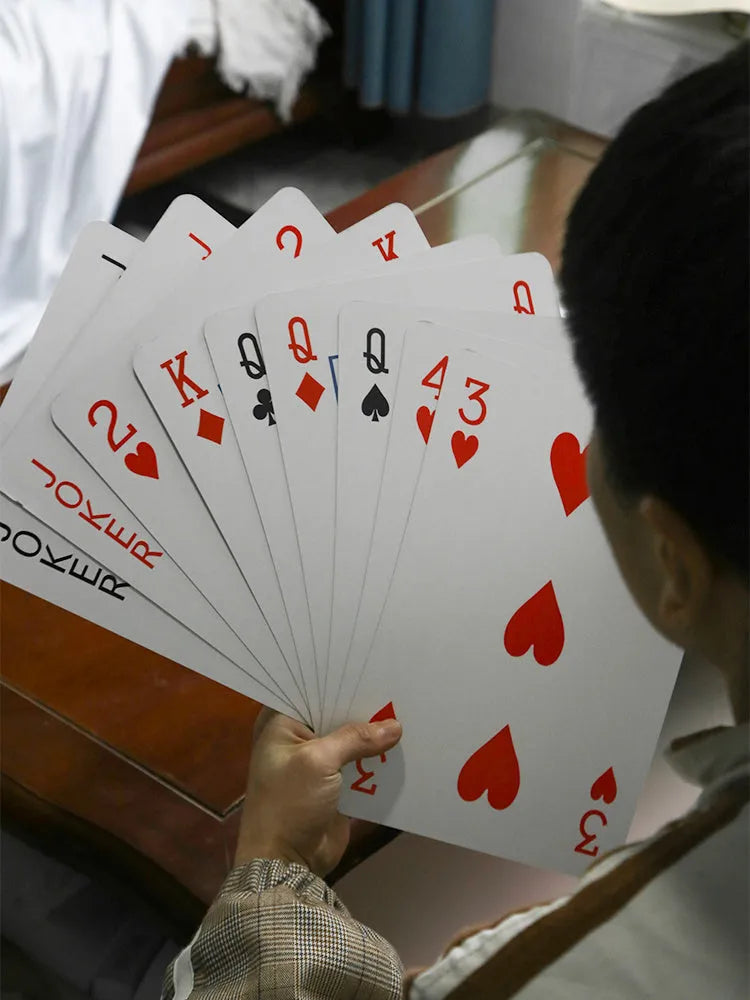 Oversized playing cards in four, six and nine times size for Fighting Landlord table games.