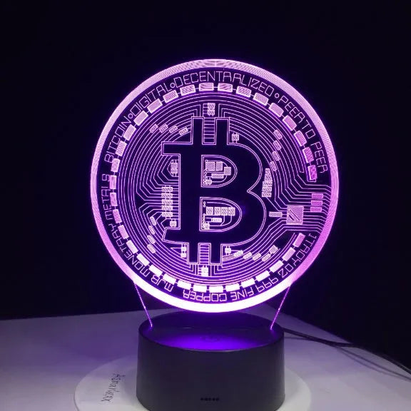 3D LED lamp with seven colour options touch and remote control USB powered acrylic board ABS base