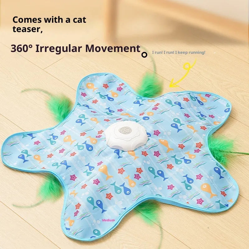 Blue cat toy electric hunting cover PP material for relieving stuffiness in cats