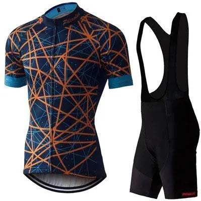 Cycling set tape with black strap and shorts in polyester fabric, available in sizes S-3XL