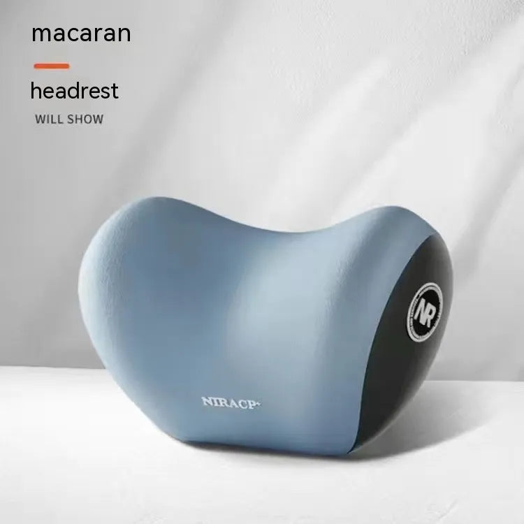 Car lumbar support and headrest pillow set in memory foam with milk silk cover