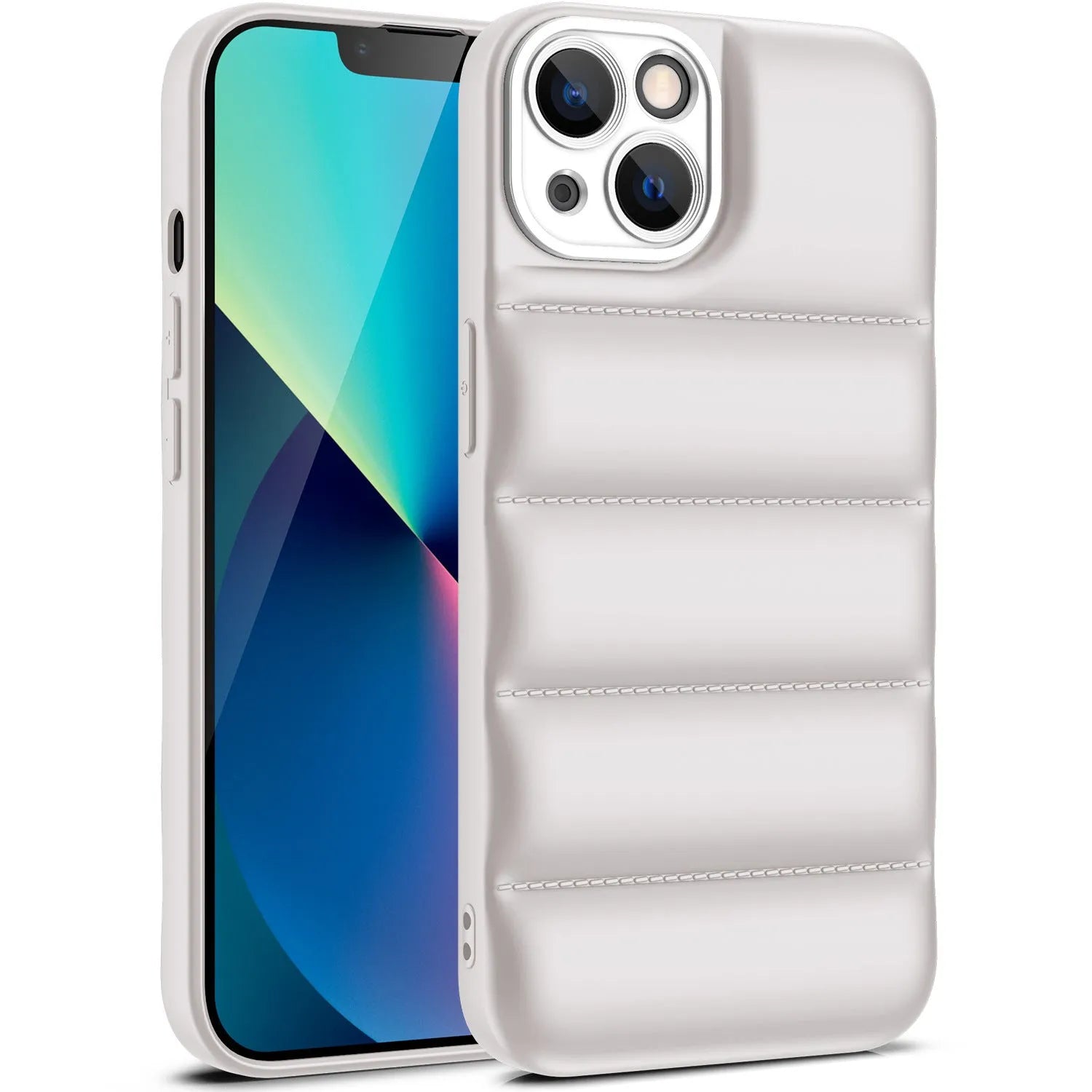 Solid colour TPU protective back cover case for iPhone models on a plain background.