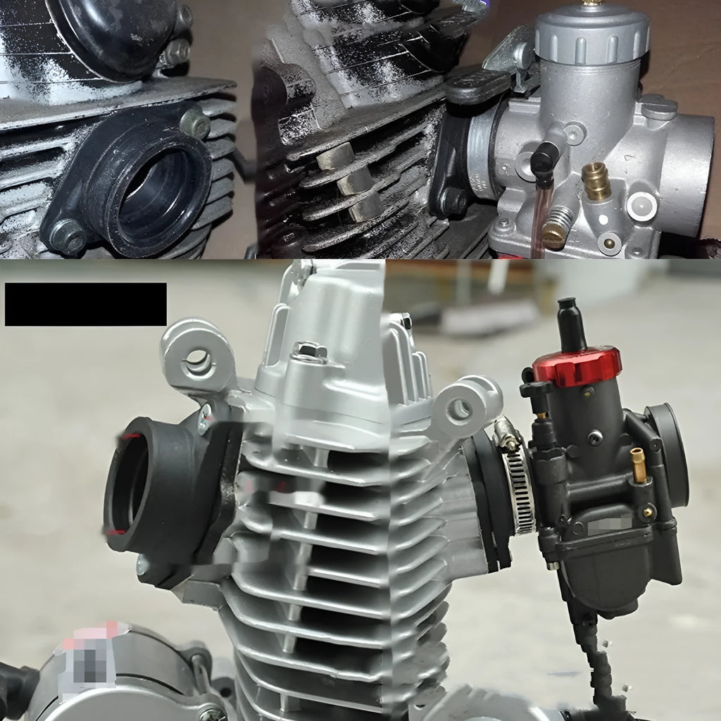 Carburetor intake tube interface adapter for UTV and ATV, available in 33mm and 38mm sizes for PWK PE VM carburetors