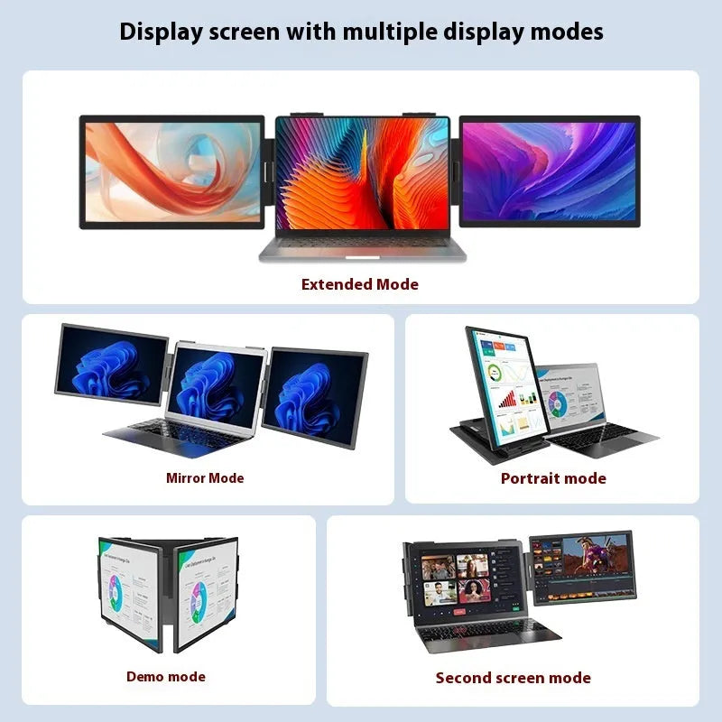 14-inch dual-screen portable monitor IPS LED backlight black wall-mounted external expansion screen