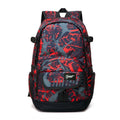 Blue classic nylon backpack with large main compartment and adjustable shoulder straps.