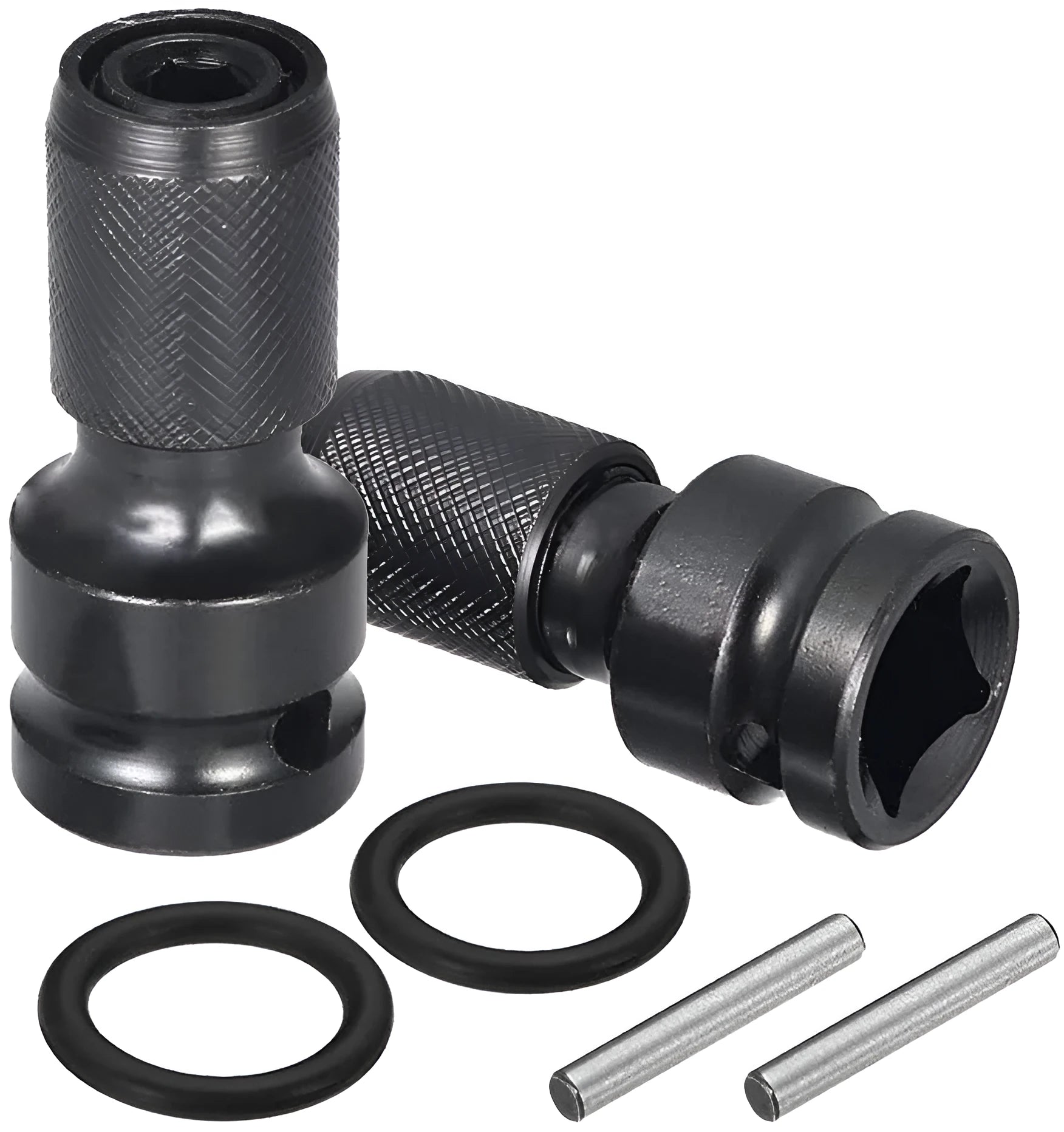Electric wrench telescopic bit holder with hexagonal handle showing scaling from 1/2 inch to 1/4 inch
