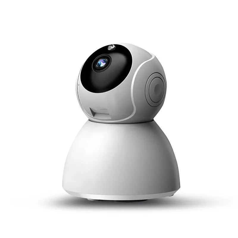 White wireless WiFi dome security camera with 2 megapixel CMOS sensor, supporting 64GB memory card and remote viewing