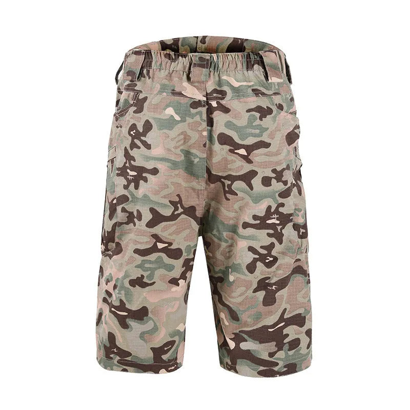 Tactical pants in black with waterproof windproof fabric and multiple pockets for outdoor use