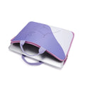 Purple polyester laptop bag with character printing pattern, anti-cutting function, fitting 13/14 inch laptop