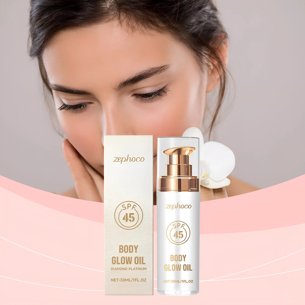 30ml protective body oil against flashing light with coconut oil and mica reflective particles