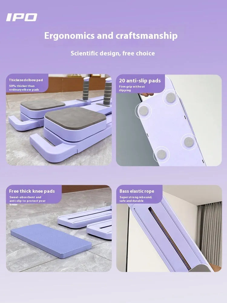 Multifunctional split supine board in purple, PP core trainer for fitness body and running sports