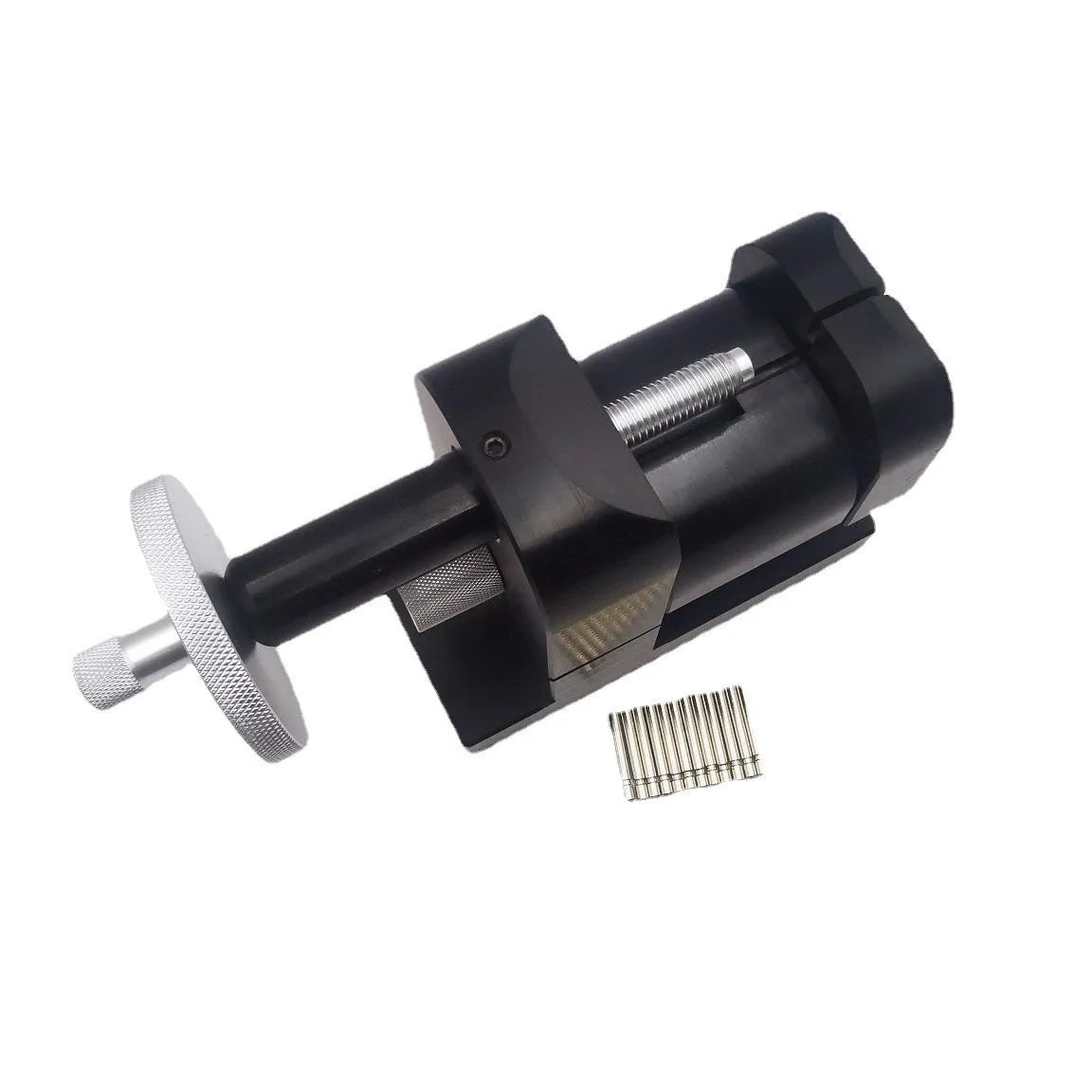 Professional alloy steel watch strap removal machine tool set for bracelet dismantling.