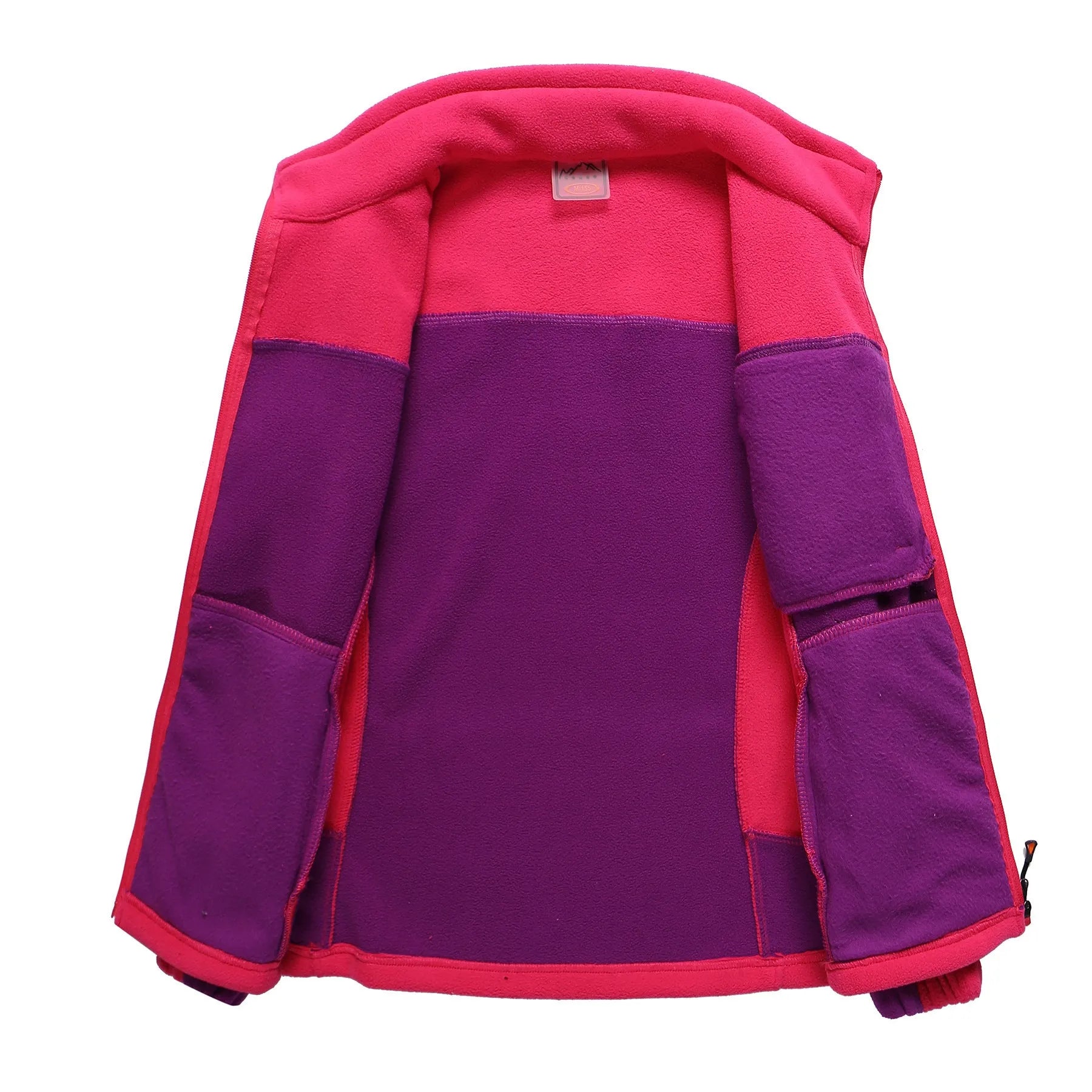 Unisex polar fleece cardigan in contrast colours, thick fleece with polar fleece lining, autumn winter outdoor wear