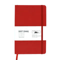 A5 bullet journal dot grid notebook with fabric hard cover, 160 pages of 100 GSM paper, available in red blue orange denim blue and gray