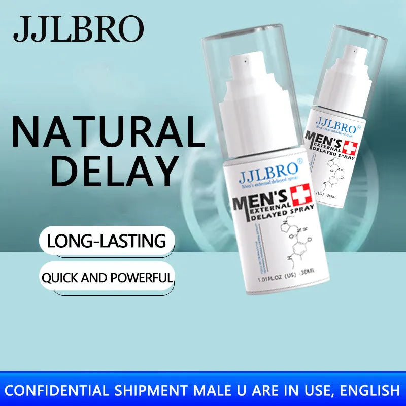 White 30ml bottle of plant extraction delay spray for men.