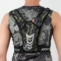 Breathable large capacity polyester chest bag in black for outdoor sports, free size adjustable waist strap