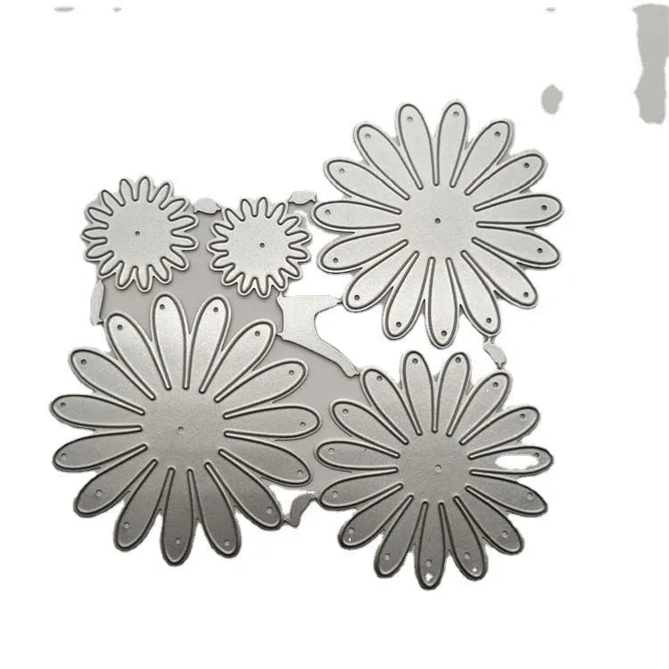 Silver cutting knife mold flower set with 12.5x13cm dimensions and hanging form
