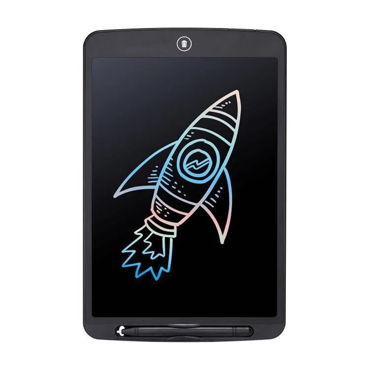 Plastic electronic writing board LCD drawing tablet for children in black, white, red, green colours