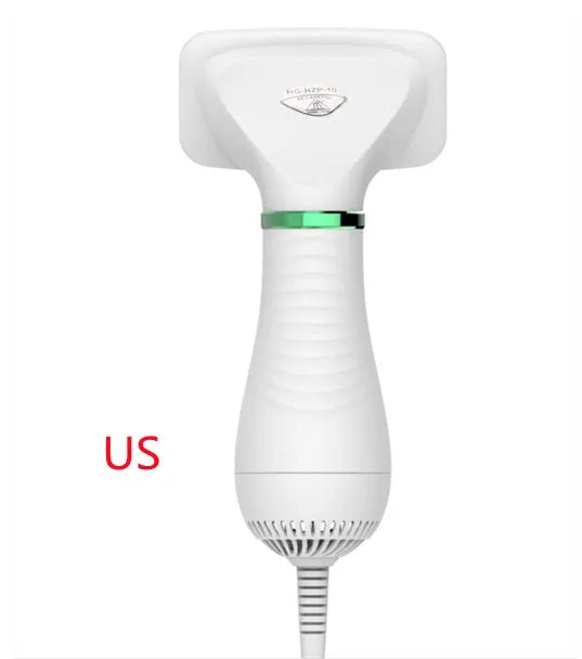 2-in-1 gold pet drying brush with comb, 304 stainless steel needles, rotating head, and UK plug