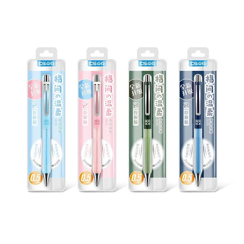 Dianshi 0.5mm plastic mechanical pencil with soft grip on card packing