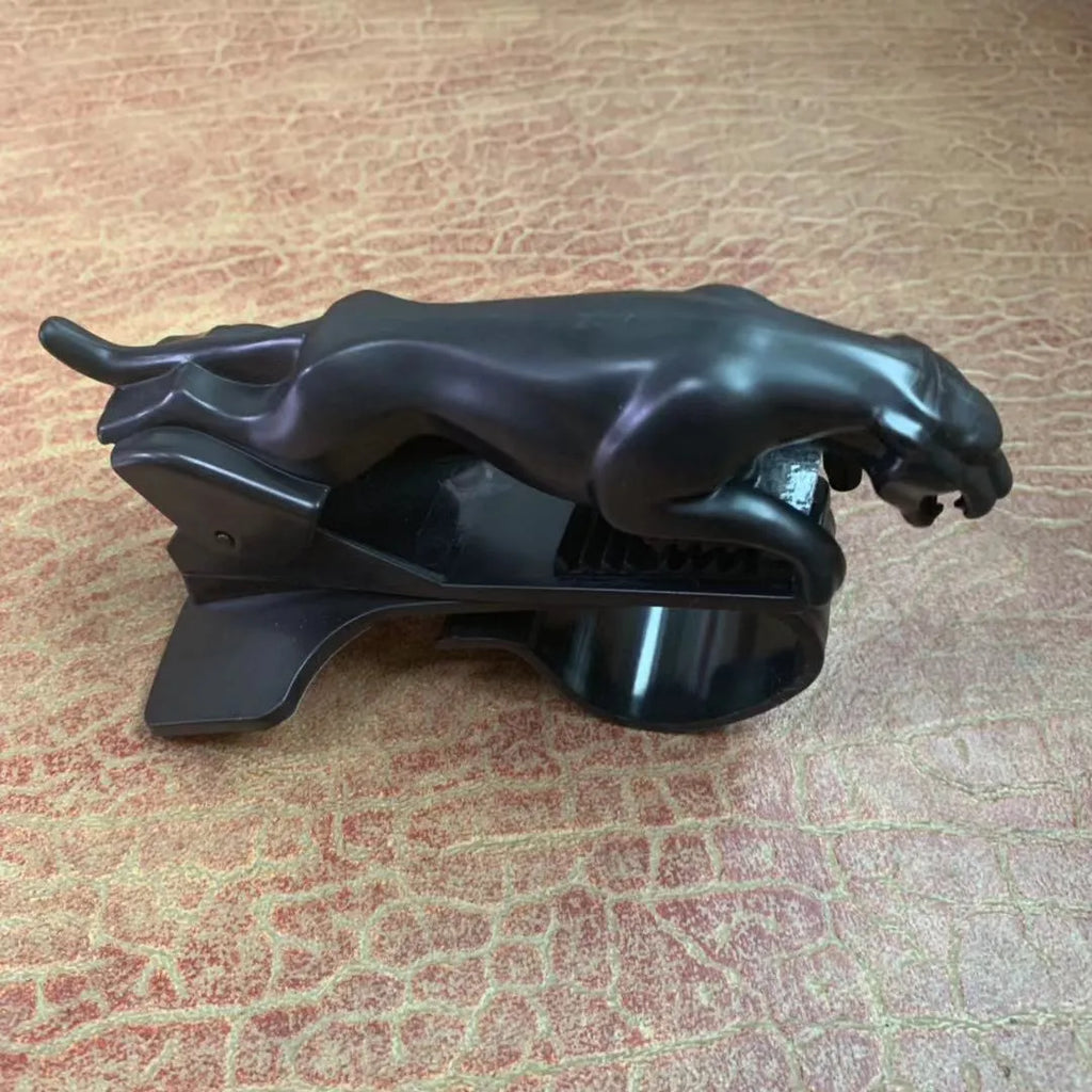 Car Leopard rotatable mobile phone holder in black mounted on car dashboard