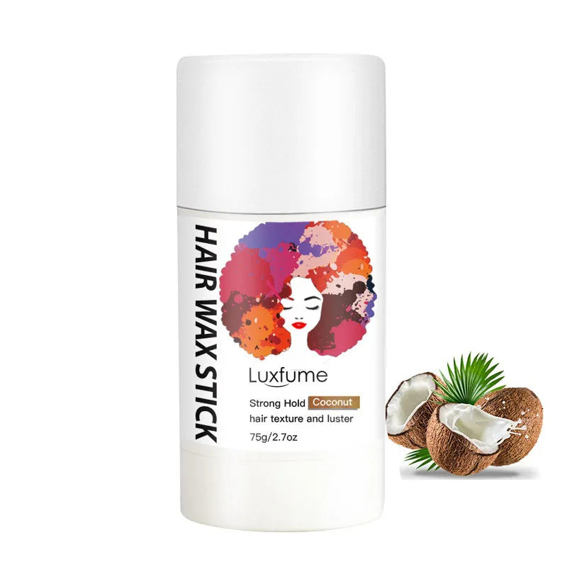 Solid hair wax stick for frizz control available in coconut and pineapple flavours