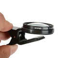 Smartphone macro close-up lens with 37mm diameter and universal clip for mobile phone photography