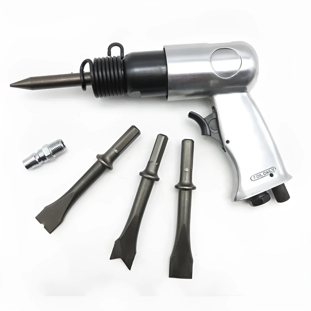 150mm long steel air hammer chisel head for rust removal and brake pad work.