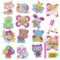 Plastic diamond sticker refrigerator magnet set in colour box with note paper, size 25x20x4.8cm