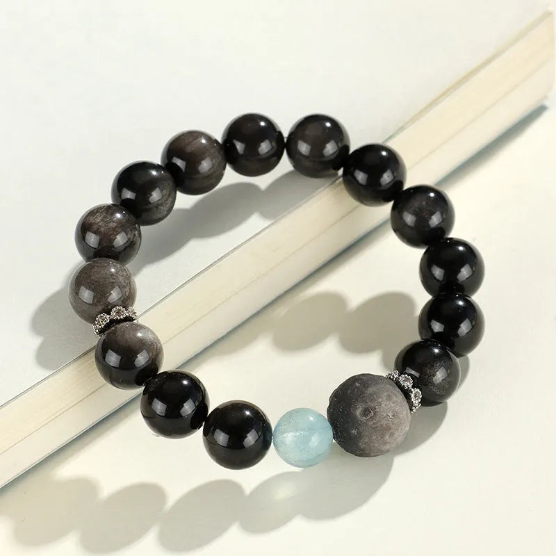 Women's silver stone crystal bracelet with fox charm and electroplated finish