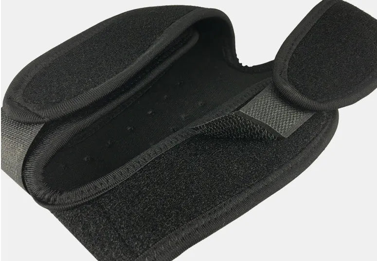 Patella knee support band with EVA shock pad, perforated rear knee, in black, grey, blue or pink