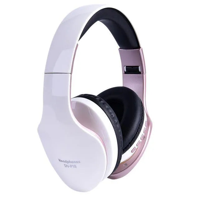 HobbyLane over-ear Bluetooth headset in black, red, and white colour options on a plain background.
