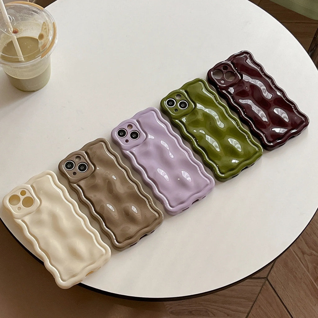 Wave Shell TPU phone case for iPhone with wave meteorite pattern in milky white colour