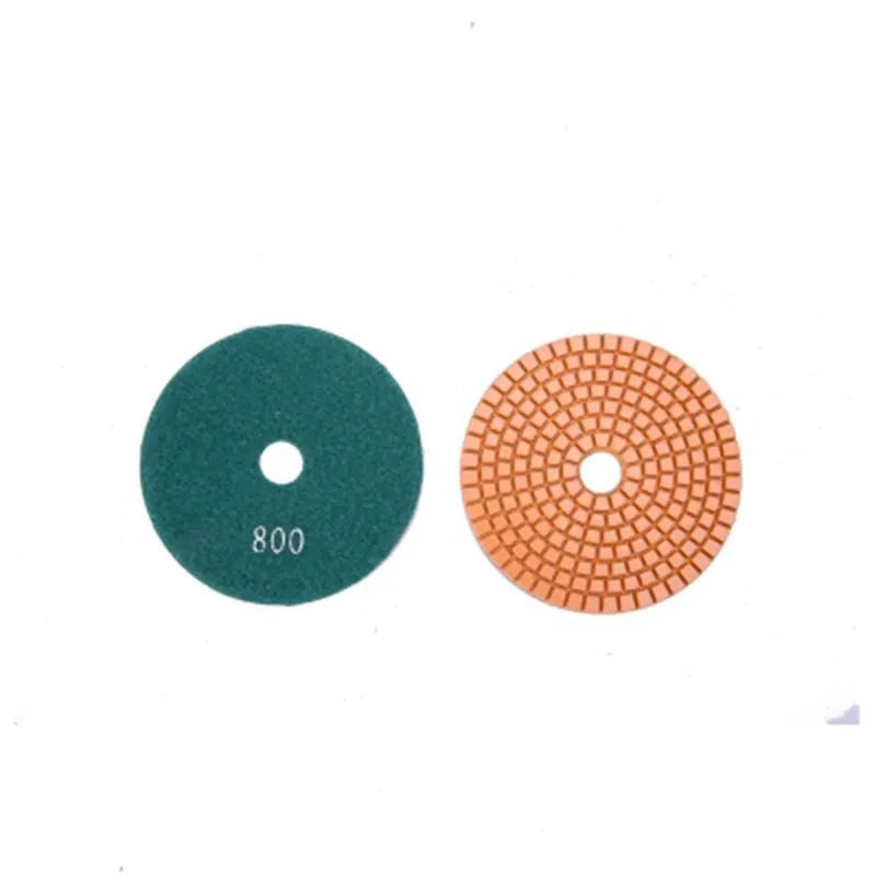 Set of 10 emery polishing discs with 80mm diameter for stone and concrete surface polishing.