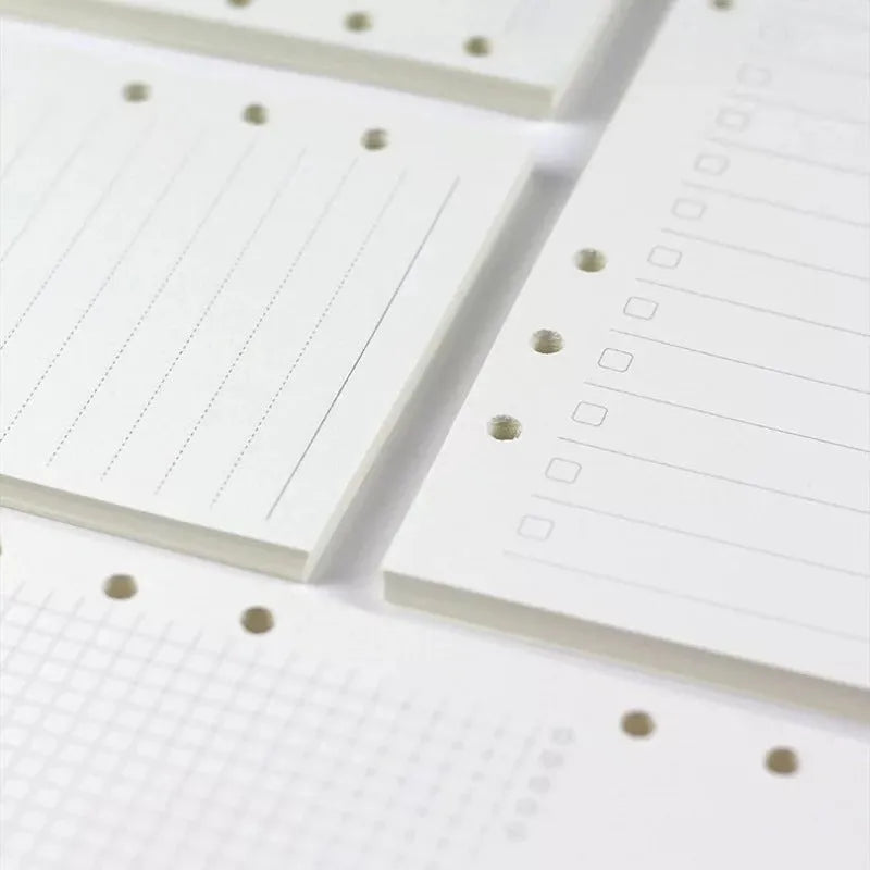 A5 loose-leaf refill with Daolin paper, 6-hole punch, blank dot and line ruling options