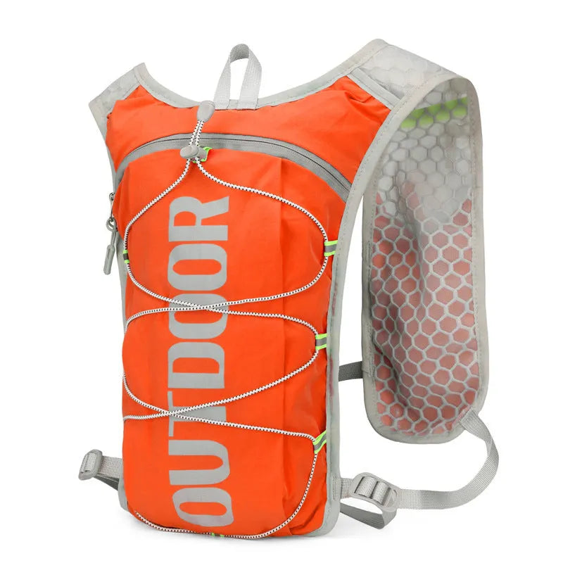 Multi-functional sports vest backpack for women in black with 5L nylon construction