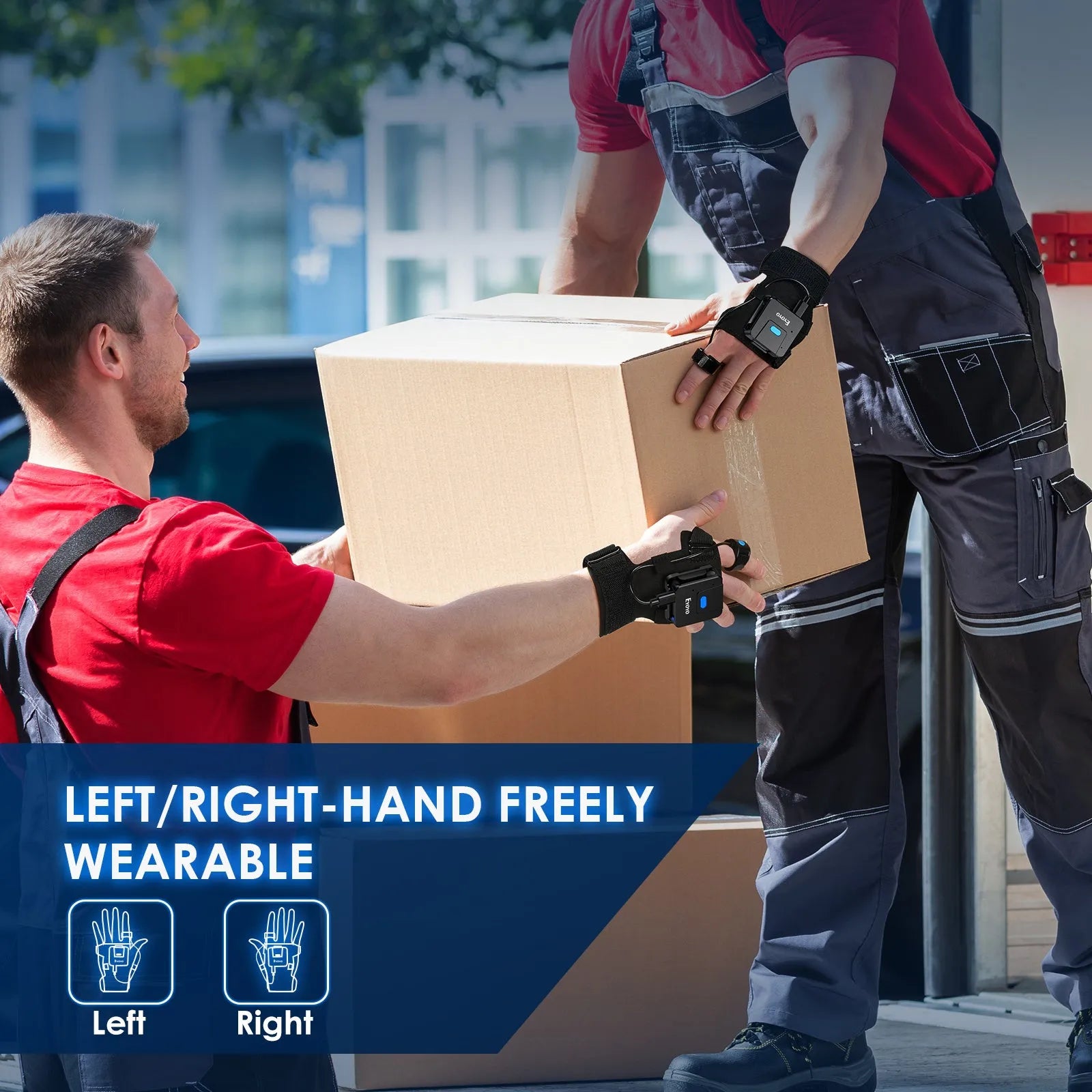 Portable wrist-mounted Bluetooth barcode scanner with laser scanning technology